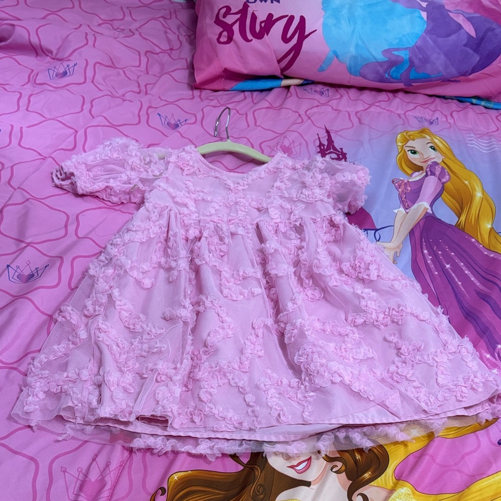 H&M Light Pink Floral Kids Dress